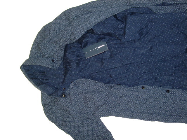 GAS Thema.WI03 Item.SHIRTS Style No.151120 Material No.076133 STYLE NAME.FLIX/S REV. Length. Color.0538 BLUE BLACK SIZE.M