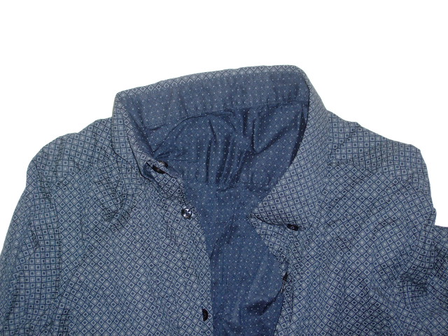GAS Thema.WI03 Item.SHIRTS Style No.151120 Material No.076133 STYLE NAME.FLIX/S REV. Length. Color.0538 BLUE BLACK SIZE.M