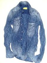 GAS Thema.JW01 Item.SHIRTS Style No.150767 Material No.010378 STYLE NAME.KANT INDIGO FLOWER JACQAURD 3O Color.WY46 WY46