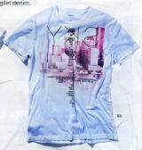 ガス　Tシャツ　GAS T-SHIRTS 79210 T-shirt Scuba/R Sky 18 2037 Jersey As Cold Dye 1771 Light Blue